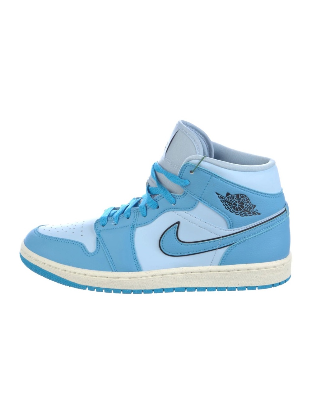 Jordan 1 Mid Women's Sneakers - Light Blue/White Size: 7.5